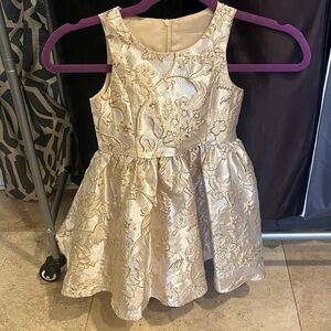 4T Formal Gold Lurex Brocade Toddler Dress